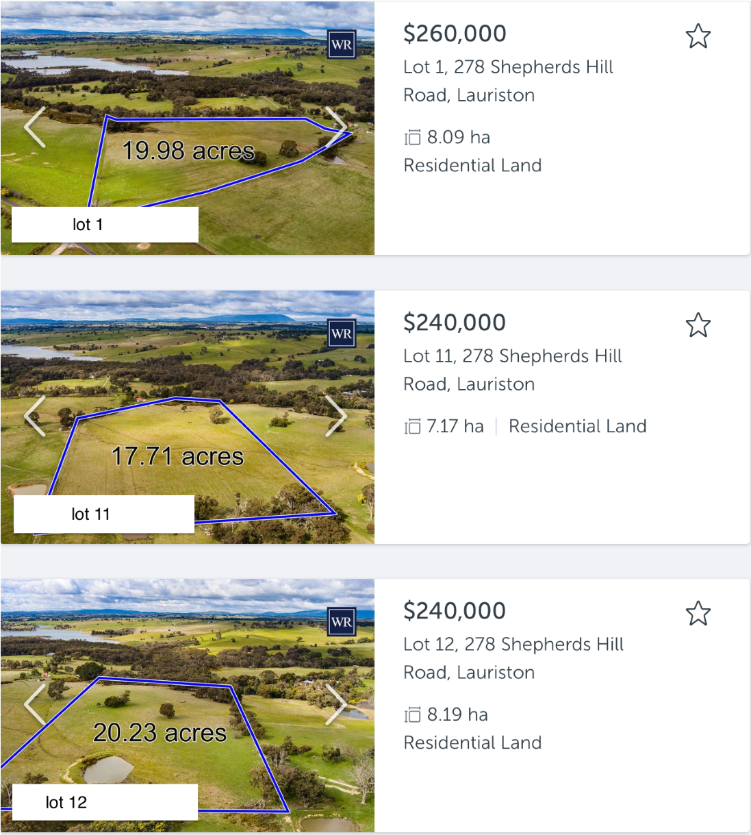 Acquisition multi lots